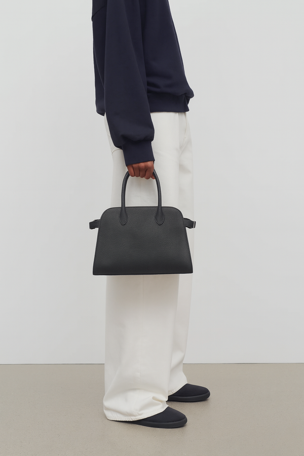 Uno - Leather Handle Bag Black